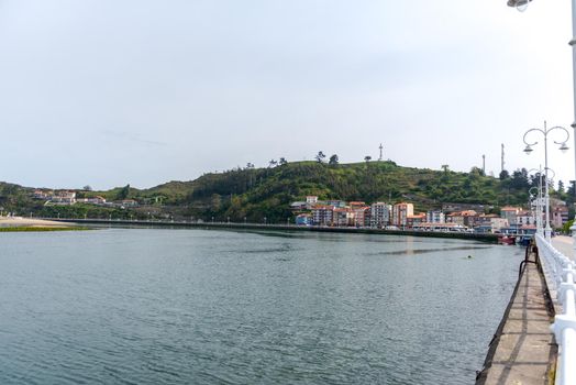 Ribadesella village aerial view in Asturias of Spain.