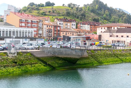 Ribadesella, Asturias, Spain : 2019 May 07:  Ribadesella village aerial view in Asturias of Spain in summer.