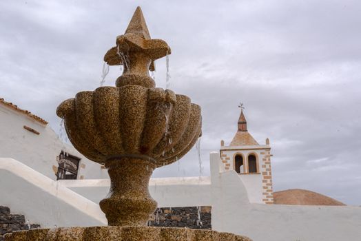 Betancuria, Fuerteventura, Spain : 2020 October 6 :  Santa María Betancuria in Bentancuria on the island of Fuerteventura in Spain in summer.