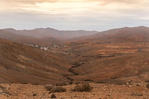View of the Valley in Bentancuria on the island of Fuerteventura in Spain