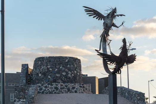 Puerto del Rosario, Fuerteventura, Spain : 2020 October 4 : Port of the city of Puerto del Rosario in Fuerteventura in Spain in Autumn 2020