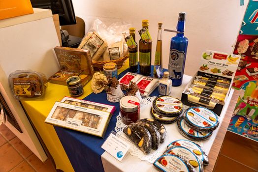 Antigua, Spain – October 4, 2020: Traditional building converted into a Majorero cheese museum, in Antigua in the inner part of Fuerteventura Island.