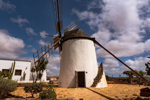 Windmills on the island of Fuerteventura in Spain.