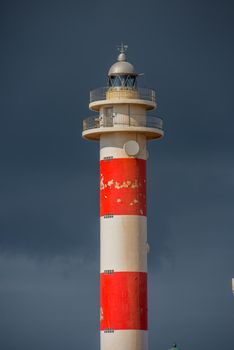 El Cotillo, Fuerteventura, Spain : 2020 October 2 : Sunset Lighthouse Faro el toston, El Cotillo, Fuerteventura, Spain in summer.