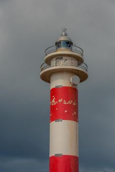 El Cotillo, Fuerteventura, Spain : 2020 October 2 : Sunset Lighthouse Faro el toston, El Cotillo, Fuerteventura, Spain in summer.