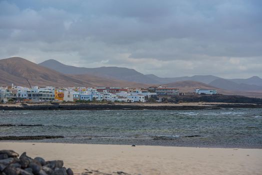 Cityscpe of El Cotillo, Fuerteventura, Spain in summer.