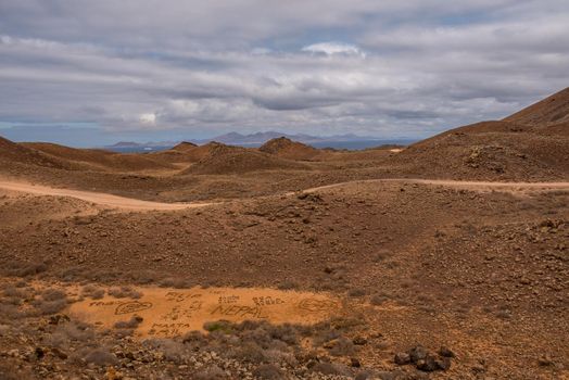 Corralejo, Fuerteventura, Spain: 2020 September 02: Enrollments on the Fuerteventura GR 131 Nature Trail from Corralejo to Morro Jable in summer 2020.