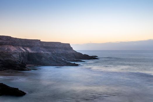 Los Molinos beach in Fuerteventura, Canary Islands in summer 2020.