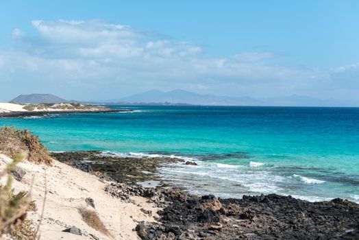 Dunas de Corralejo Natural Park in Fuerteventura, Spain in the fall of 2020.