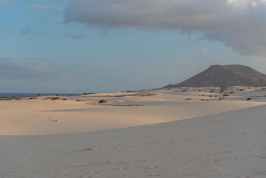 Dunas de Corralejo Natural Park in Fuerteventura, Spain in the fall of 2020.