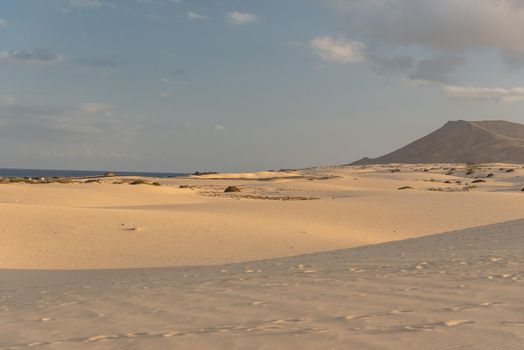 Dunas de Corralejo Natural Park in Fuerteventura, Spain in the fall of 2020.