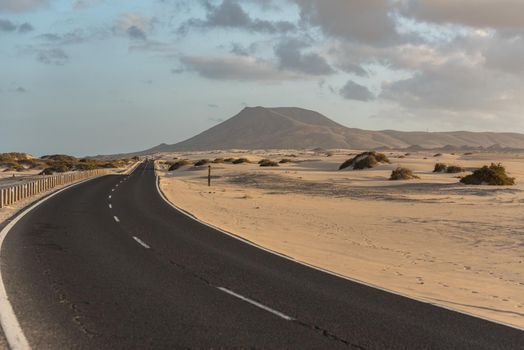 Dunas de Corralejo Natural Park in Fuerteventura, Spain in the fall of 2020.