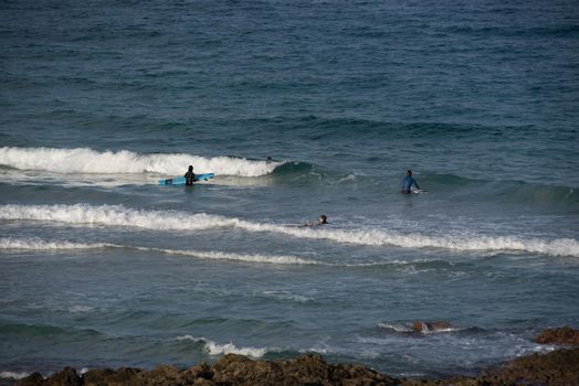 Corralejo, Fuerteventura, Spain: 2020 September 30: Amateur people learning to suffer in the Parque Natual Dunas de Corralejo in Fuerteventura in the Canary Islands in Spain.