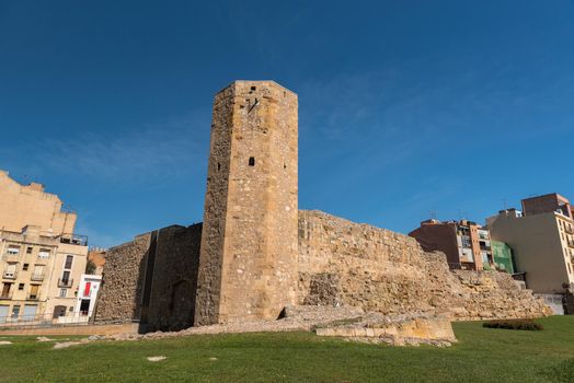 Tarragona, Spain : 2020 September 27: Sunny day in Tarragona Circ Romano in Spain - A UNESCO World Heritage Site in summer.