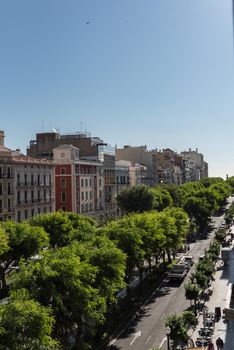 Tarragona, Spain: 2020 September 27: Sunny day in Rambla Nueva street of Tarragona in Spain, in the summer of 2020.