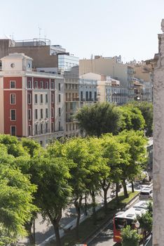 Tarragona, Spain: 2020 September 27: Sunny day in Rambla Nueva street of Tarragona in Spain, in the summer of 2020.