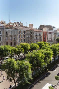 Tarragona, Spain: 2020 September 27: Sunny day in Rambla Nueva street of Tarragona in Spain, in the summer of 2020.