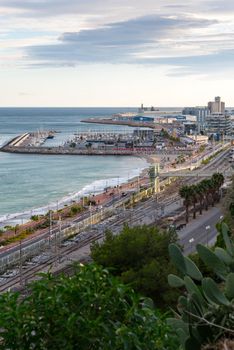 Tarragona, Spain: 2020 September 27: Views of the port of the city of Tarragona in summer in Spain.