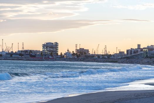 Tarragona, Spain: 2020 September 27: Views of the port of the city of Tarragona in summer in Spain.