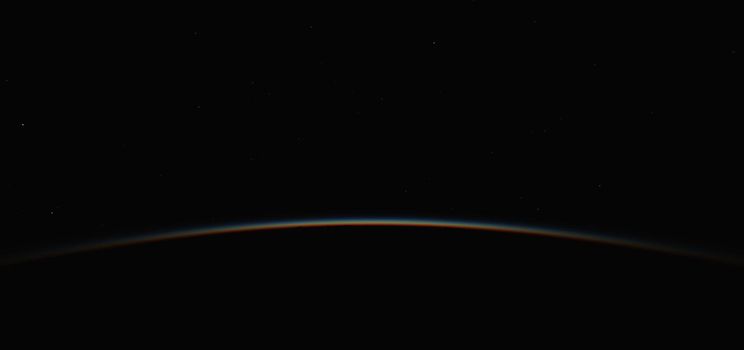 sunrise from planet orbit, 3d illustration render