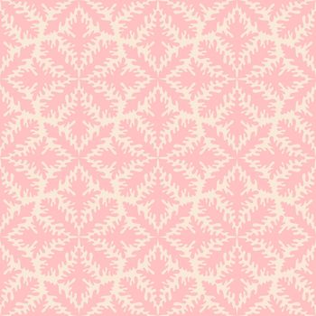 Abstract pink background with floral hand drawn element. Geometric seamless pattern for wallpaper, web page, textures, fabric, textile. Decorative vector illustration
