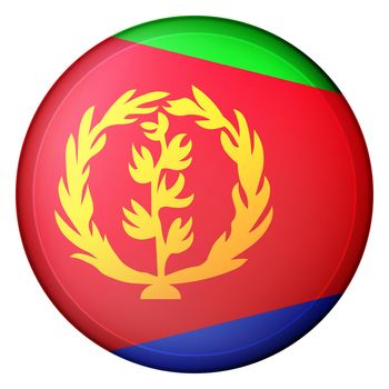 Glass light ball with flag of Eritrea. Round sphere, template icon. Eritrean national symbol. Glossy realistic ball, 3D abstract vector illustration highlighted on a white background. Big bubble