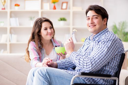 Young family taking care of each other