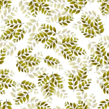 Spring seamless pattern with green sprigs. Vector stock illustration for fabric, textile, wallpaper, posters, paper. Fashion print. Branch with leaves. Doodle style