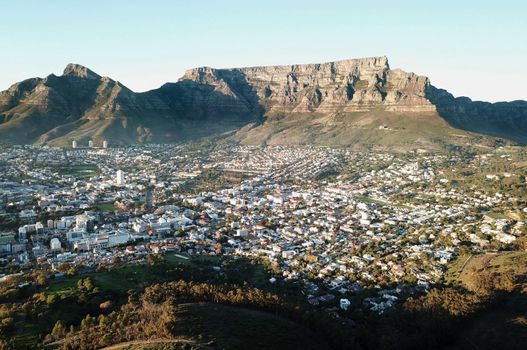 Aerial view of Table Mountain, Cape Town