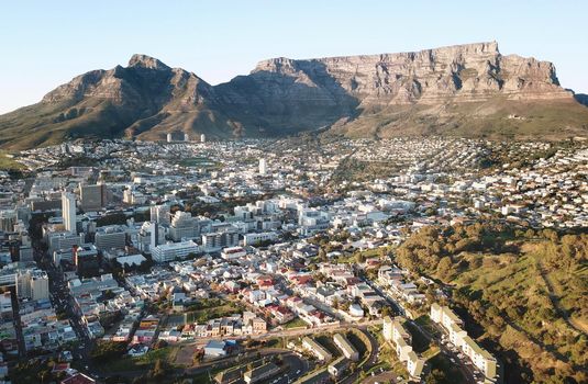 Aerial view of Table Mountain, Cape Town