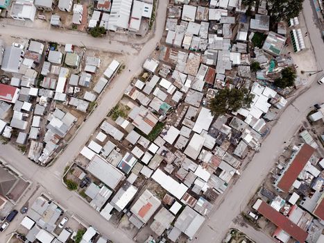 Aerial view over South African township