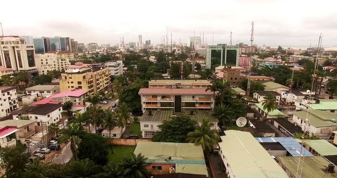 Aerial overhead Lagos, Nigeria