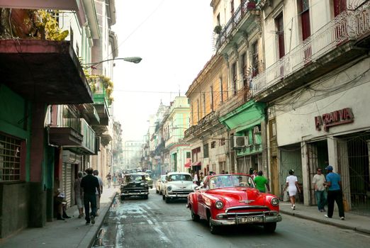 Old car in Havana backstreet, Cuba