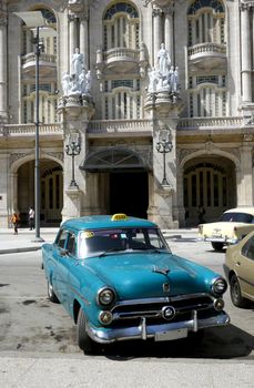 Old car in Havana backstreet, Cuba