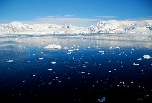 Antarctic landscape with iceberg