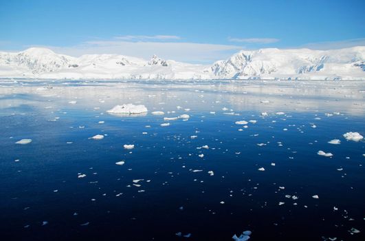 Antarctic landscape with iceberg