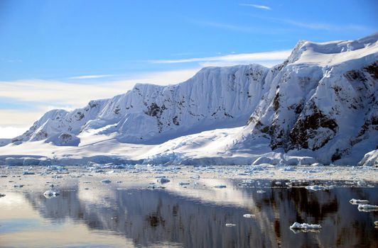 Antarctic landscape with iceberg