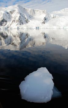 Antarctic landscape with iceberg