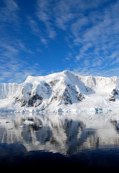 Antarctic landscape with iceberg