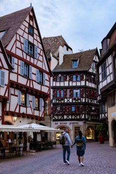 Beautiful view of colorful romantic city Colmar, France, Alsace . Europe June 2020