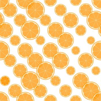 Summer illustration with oranges and limes. Seamlees pattern with colorful fruits on white background. Food concept. Template design for invitation, poster, card, fabric, textile