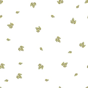 Spring seamless pattern with green sprigs. Vector stock illustration for fabric, textile, wallpaper, posters, paper. Fashion print. Branch with leaves. Doodle style