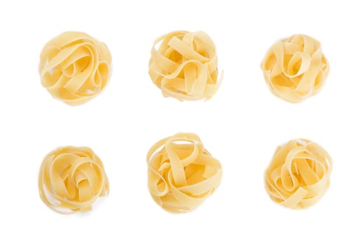 Spaghetti and basil isolated on white background. With clipping path.