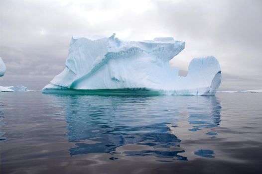 Sunny polar landscape on the Antarctic peninsula