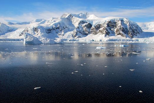 Sunny antarctic landscape