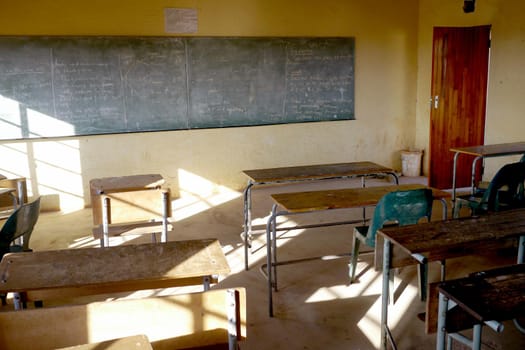 Poor classroom in African school