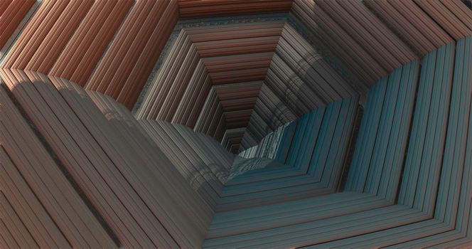 Picture of three-dimensional fractals in motion