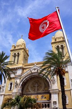 famous catholic church in tunis, tunisia      