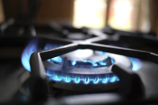 Gas ring on a stovetop