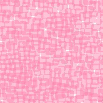 Abstract pink squares on white background. Seamless pattern with geometric print for wallpaper, web page, textures, card, postcard, faric, textile. Stylish ornament. Decorative vector illustration.